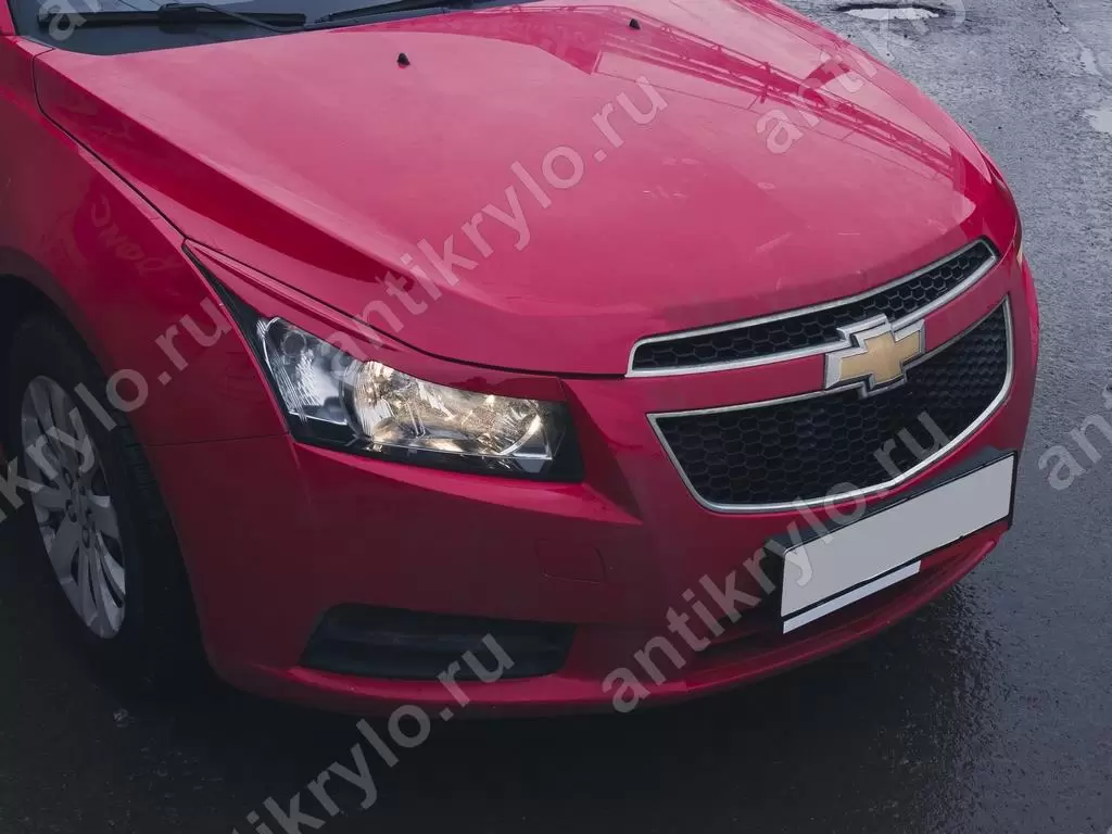 Реснички на фары Chevrolet Cruze var№1 фигурные (2008-2014) (Шевроле Круз)  купить с доставкой по России