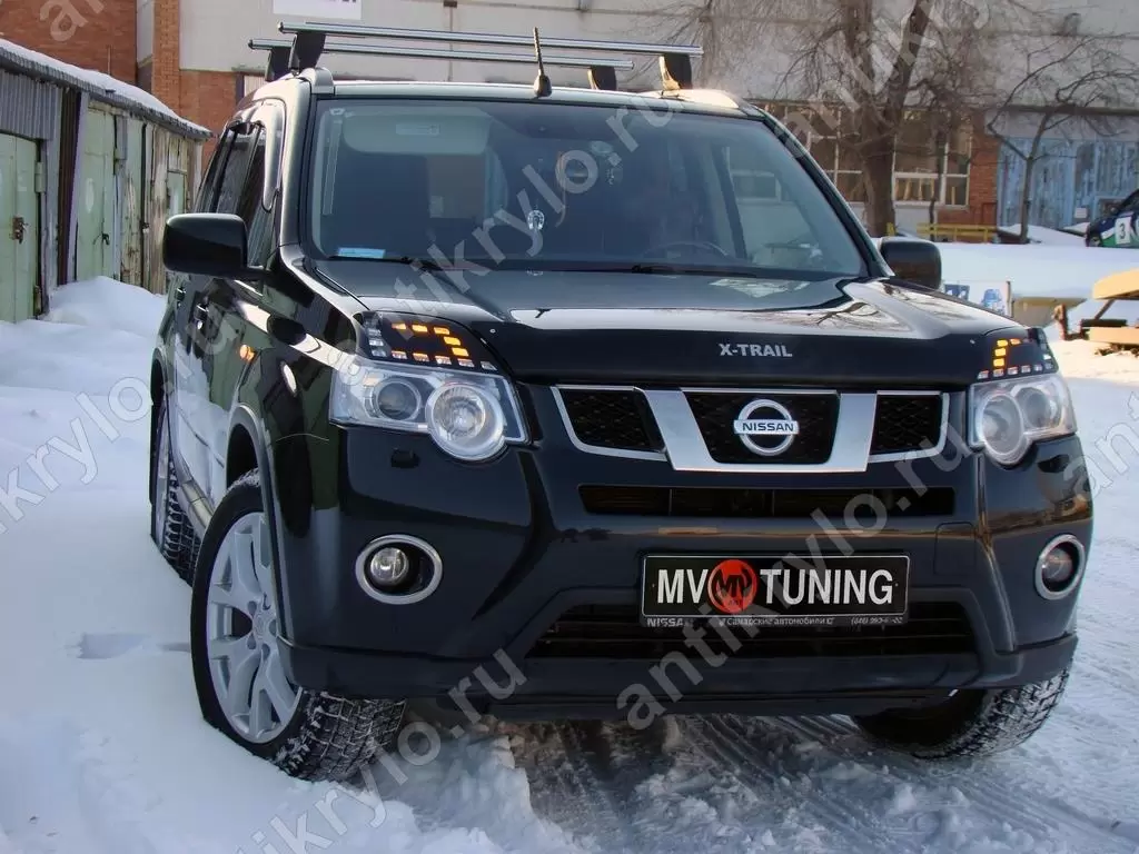 Реснички на фары Nissan X-Trail II (2011-2014) (Ниссан х трейл) купить с  доставкой по России