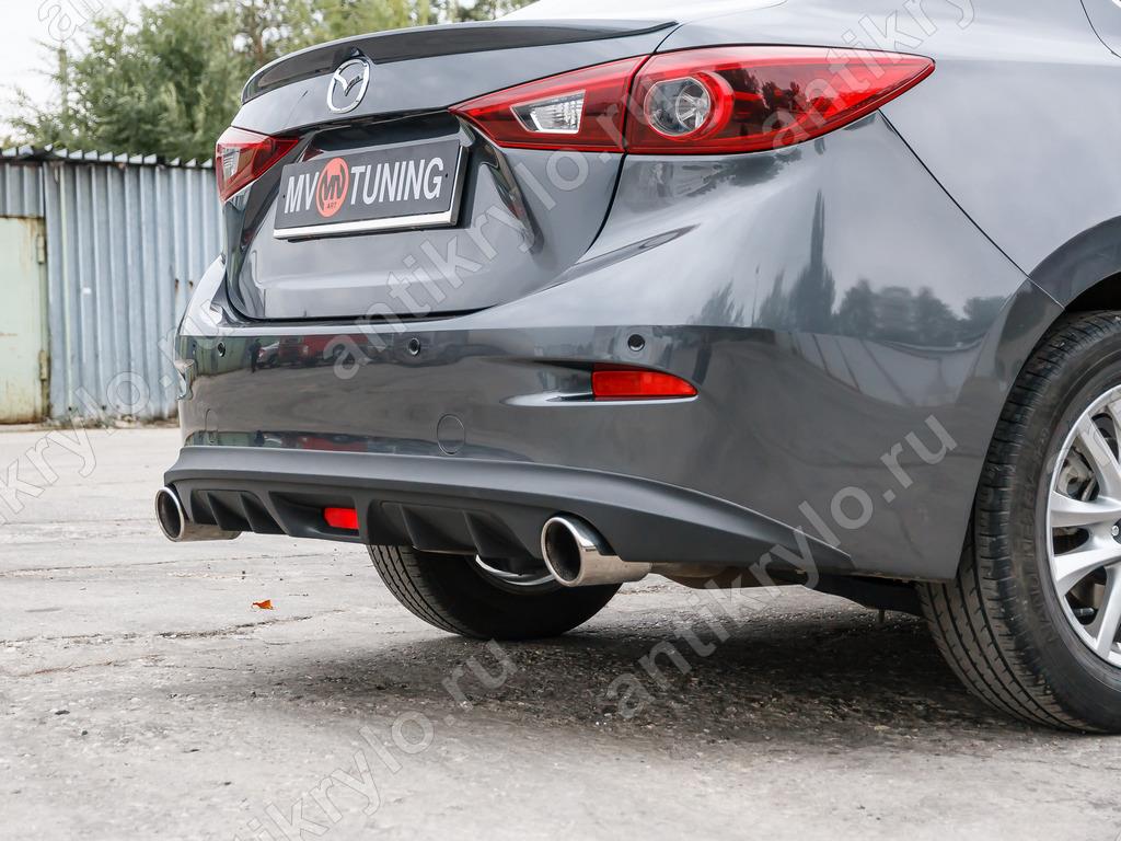 диффузор заднего бампера var №2(с килями) mazda 3 (2013 - н.в.) diffuzor-zadnego-bampera-var-2-s-kilyami-mazda-3-2013-n-v-