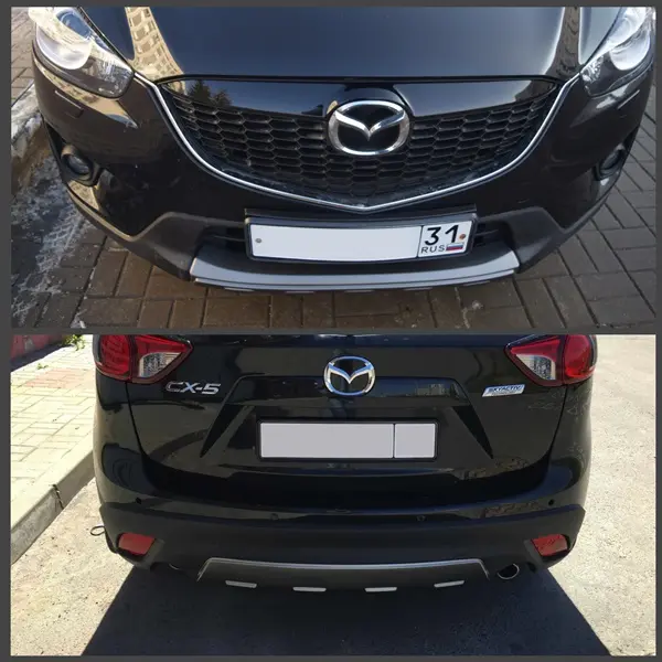 комплект накладок sky на бампера mazda cx-5 (передняя + задняя) крашеные komplekt-nakladok-sky-na-bampera-mazda-cx-5-perednyaya-zadnyaya-krashenye