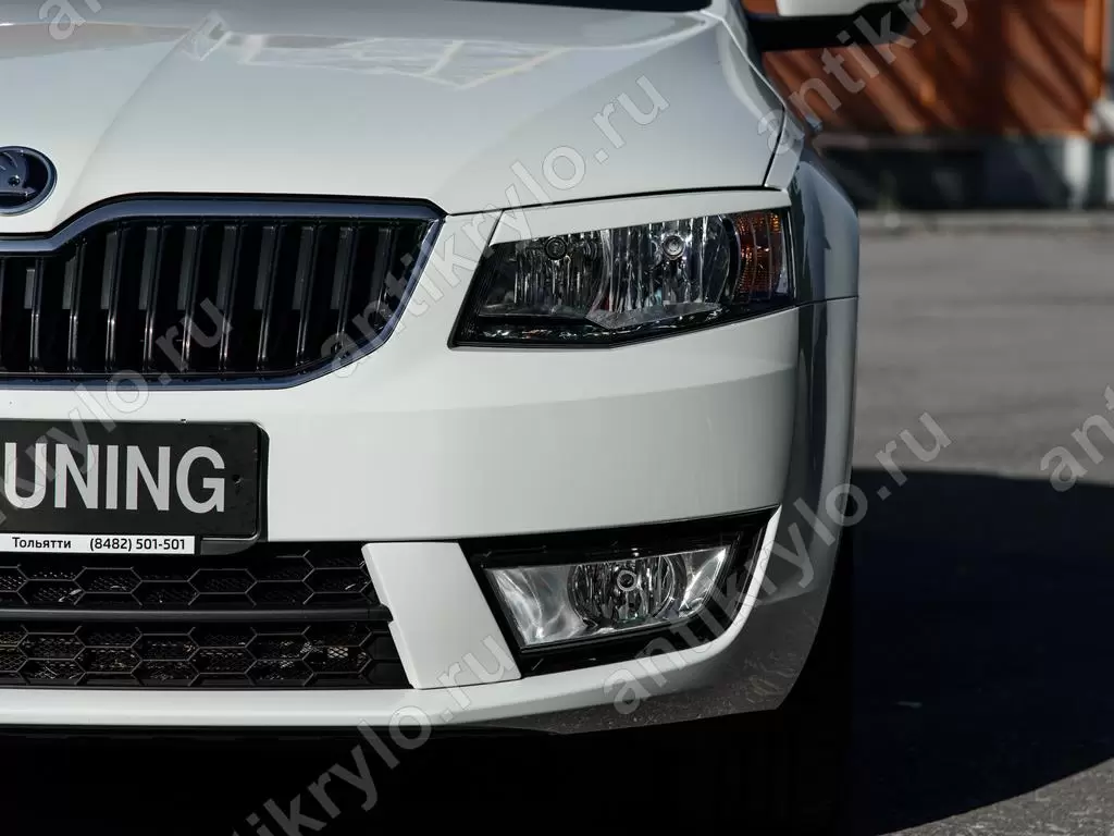 Реснички на фары Skoda Octavia III A7 (2013-2016) (шкода октавия 3 А7)  купить с доставкой по России