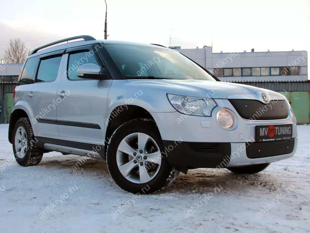 Комплект зимних экранов Skoda Yeti (2009-2012) текстурный пластик (шкода  йети) купить с доставкой по России