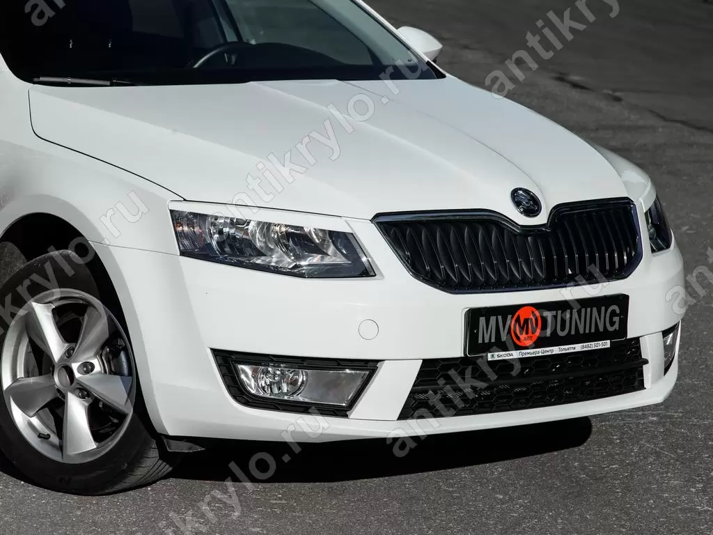 Реснички на фары Skoda Octavia III A7 (2013-2016) (шкода октавия 3 А7)  купить с доставкой по России