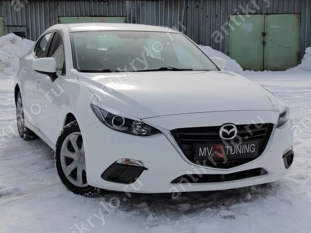 Реснички на фары var №2 Mazda 3 (2013-2016) (для стандартных фар, не  подходят на модели с адаптивными фарами) (Мазда 3 БМ) купить с доставкой по  России